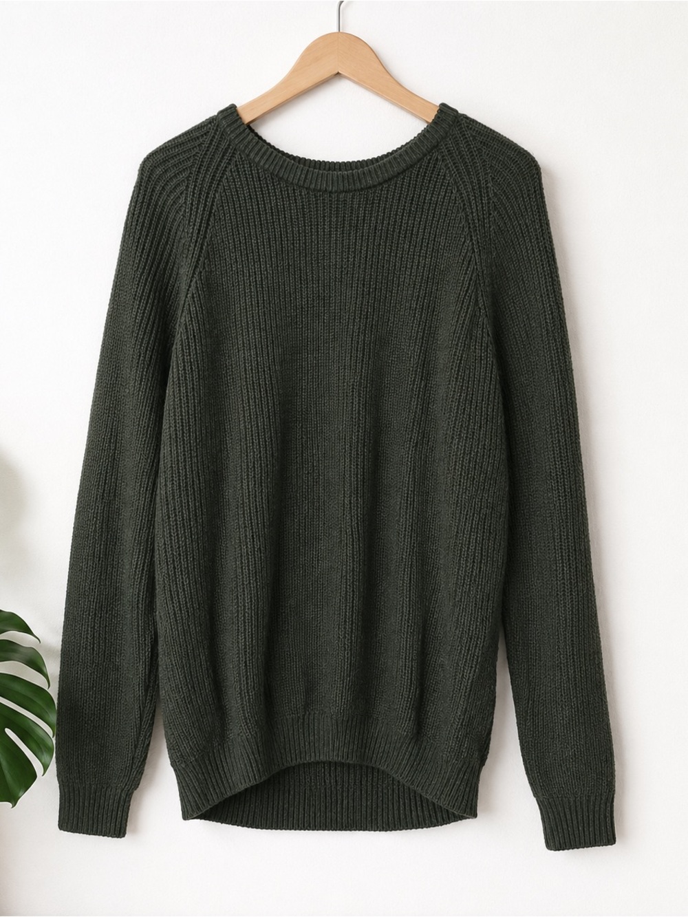 Bullock & Jones Pullover Crewneck Sweater Size L Pima Cotton Dark olive Green